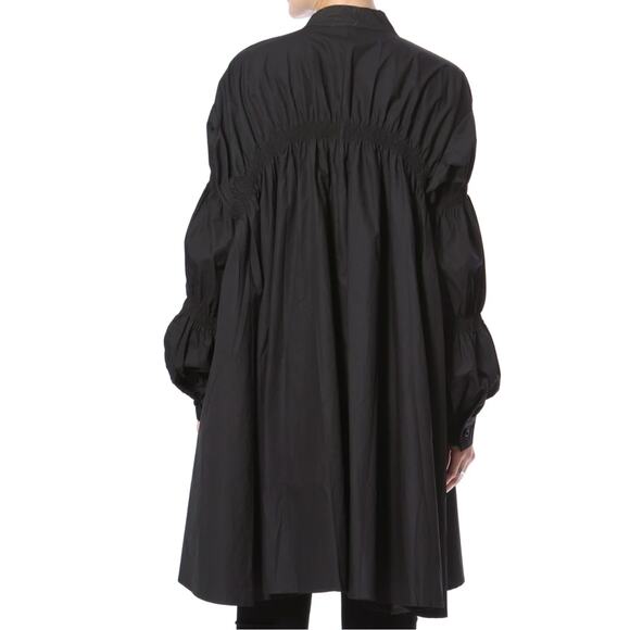 Madonna & co OS Black smocked Button Down Shirt Dress - Picture 3 of 3